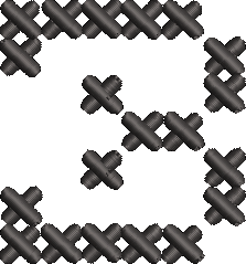 3 Cross Stitch Black Embroidered Icon