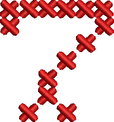 7 Cross Stitch Red Embroidered Icon