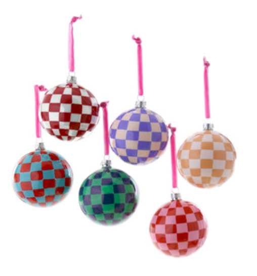 Checkered Bauble Holiday Ornament