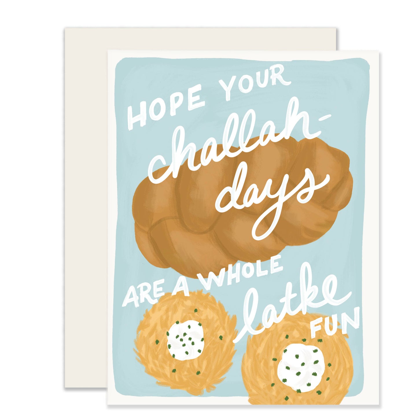 Challah & Latke | Funny Hanukkah Card: Single