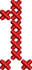 1 Cross Stitch Red Embroidered Icon