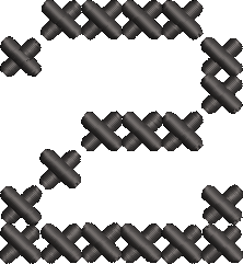 2 Cross Stitch Black Embroidered Icon