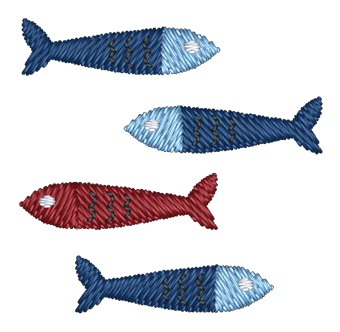 4 Fishes Embroidered Icon