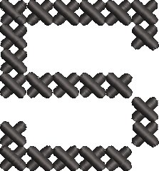 5 Cross Stitch Black Embroidered Icon