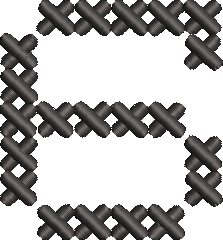 6 Cross Stitch Black Embroidered Icon