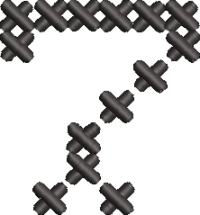 7 Cross Stitch Black Embroidered Icon