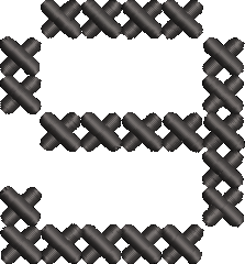 9 Cross Stitch Black Embroidered Icon