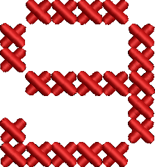 9 Cross Stitch Red Embroidered Icon