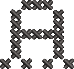 A Cross Stitch Black Embroidered Icon