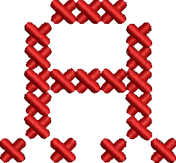 A Cross Stitch Red Embroidered Icon