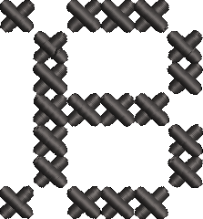 B Cross Stitch Black Embroidered Icon