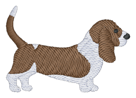 Basset Hound Dog 200 Embroidered Icon