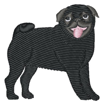 Black Pug 200 Embroidered Icon