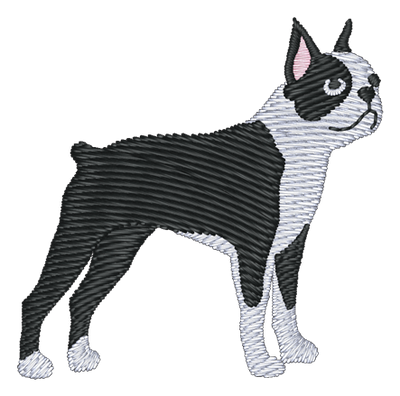 Boston Terrier Dog 200 Embroidered Icon