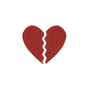 Broken Heart Embroidered Icon