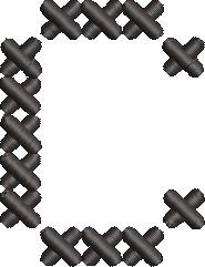 C Cross Stitch Black Embroidered Icon
