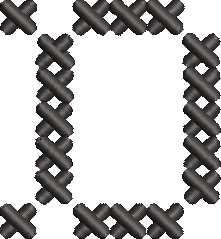 D Cross Stitch Black Embroidered Icon