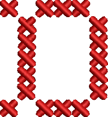 D Cross Stitch Red Embroidered Icon