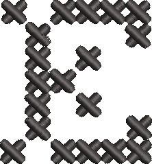 E Cross Stitch Black Embroidered Icon