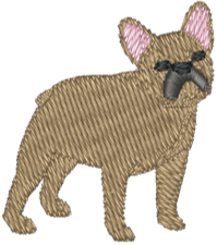 Tan Frenchie Dog Embroidered Icon