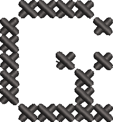 G Cross Stitch Black Embroidered Icon