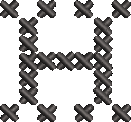H Cross Stitch Black Embroidered Icon
