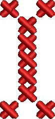 I Cross Stitch Red Embroidered Icon