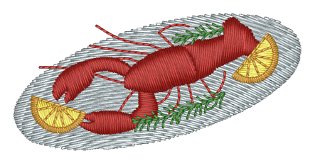 Lobster Platter Embroidered Icon