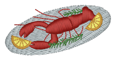 Lobster Platter Embroidered Icon