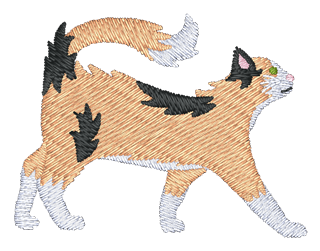 Long Hair Calico Cat Embroidered Icon