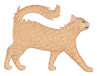Long Hair Orange Cat Embroidered Icon