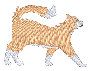 Long Hair Orange and White Cat Embroidered Icon