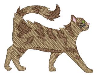 Long Hair Striped Cat Embroidered Icon