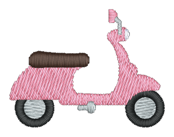 Moped Embroidered Icon