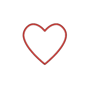 Red Heart Outline Embroidered Icon