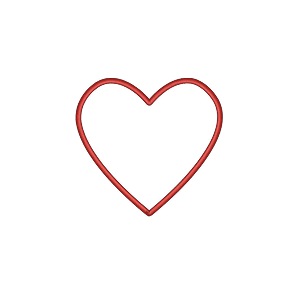 Red Heart Outline Embroidered Icon