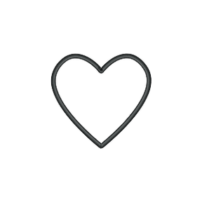Black Heart Outline Embroidered Icon