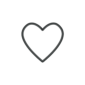 Black Heart Outline Embroidered Icon
