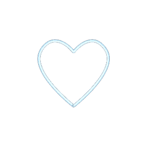 Blue Heart Outline Embroidered Icon