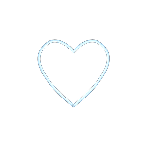 Blue Heart Outline Embroidered Icon