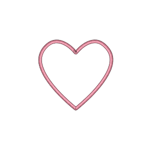 Pink Heart Outline Embroidered Icon