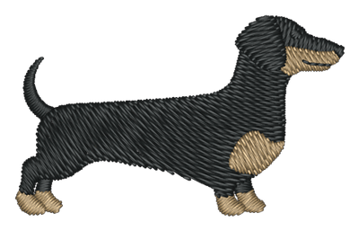 New Black and Tan Dachshund 200 Embroidered Icon