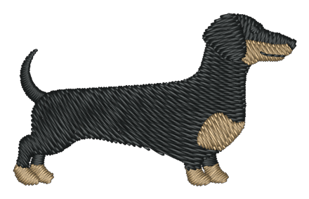 New Black and Tan Dachshund 200 Embroidered Icon