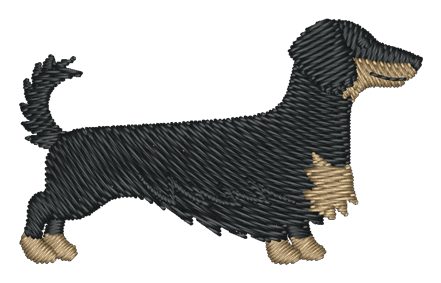 New Black and Tan LH Dachshund 200 Embroidered Icon