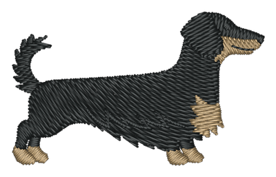 New Black and Tan LH Dachshund 200 Embroidered Icon