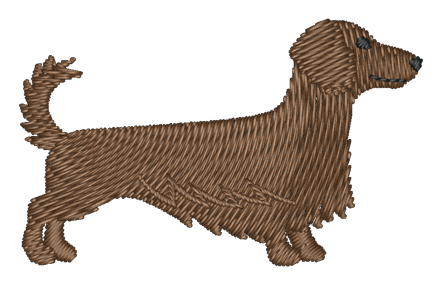 New Brown Dachshund LH 200 Embroidered Icon