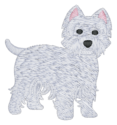 New Westie Dog 200 Embroidered Icon