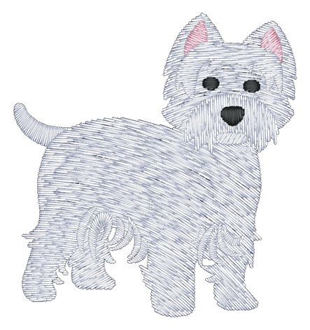 New Westie Dog 200 Embroidered Icon