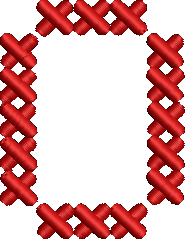 O Cross Stitch Red Embroidered Icon