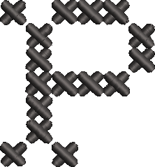 P Cross Stitch Black Embroidered Icon